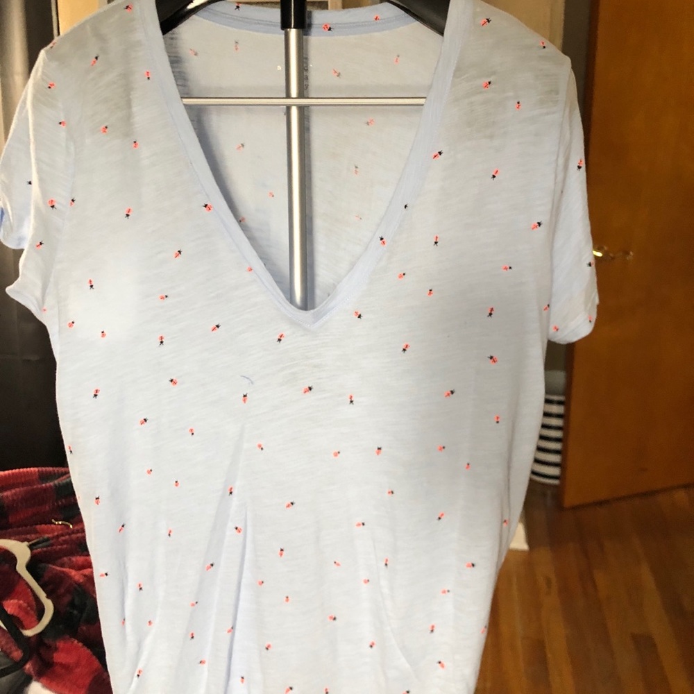 Light blue lady bug print tee